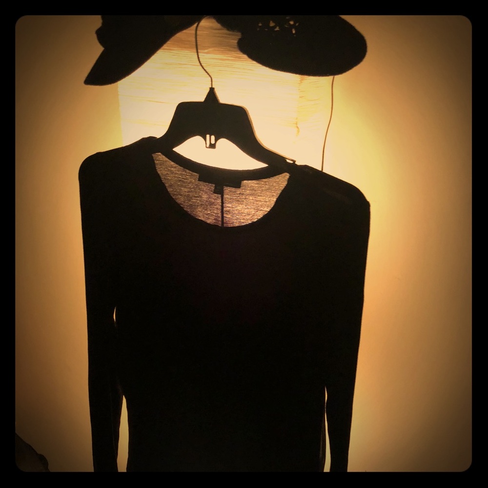 Tahari black silky shirt